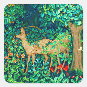 Adesivo Quadrado William Morris Forest Deer Impressão