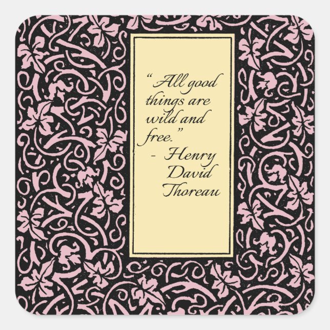 Adesivo Quadrado William Morris Grapevine Vine Leaf Patterno (Frente)