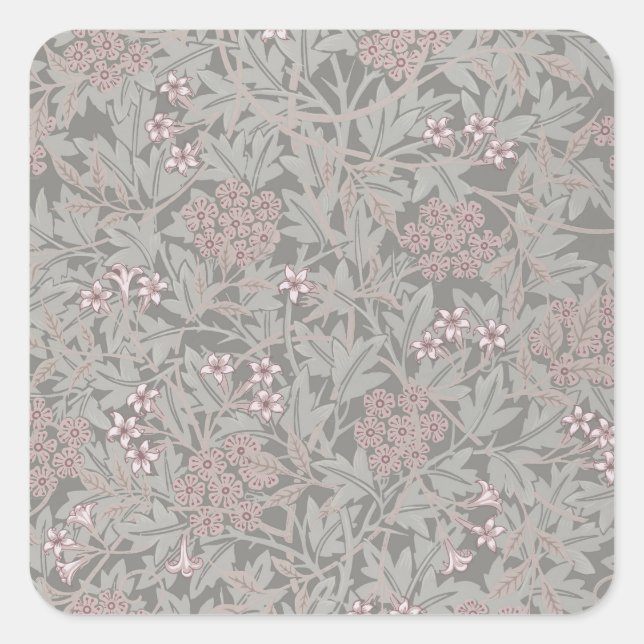 Adesivo Quadrado William Morris Jasmine Flower Pattern (Frente)