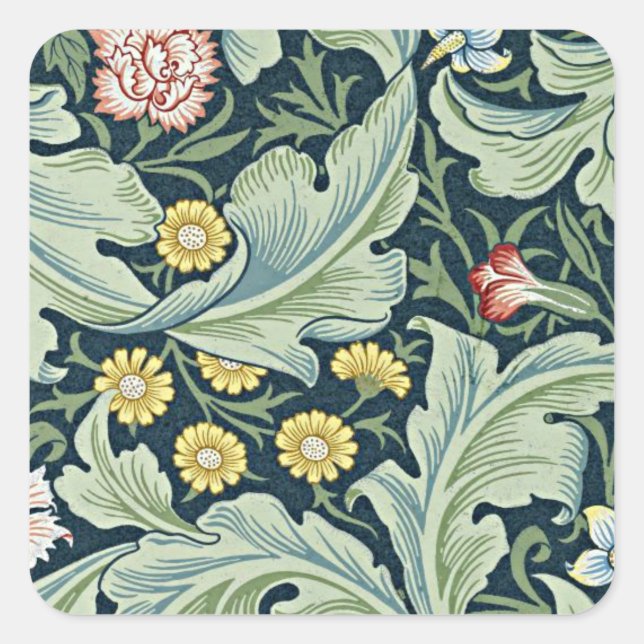 Adesivo Quadrado William Morris - Leicester, popular design floral (Frente)