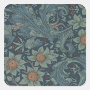 Adesivo Quadrado William Morris Orchard Pattern Art