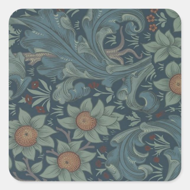 Adesivo Quadrado William Morris Orchard Pattern Art (Frente)