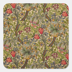 Adesivo Quadrado William Morris Ouro Lily Antique