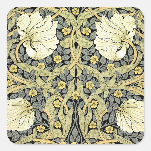 Adesivo Quadrado William Morris Pimpernel Floral Wallpaper (Frente)
