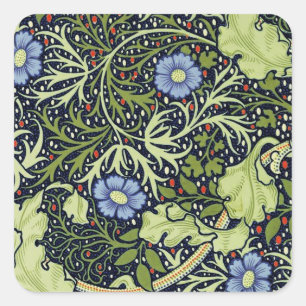 Adesivo Quadrado William Morris Seaweed Flor Antiquado