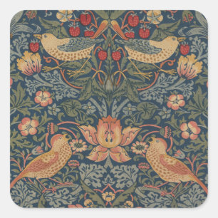 Adesivo Quadrado William Morris Strawberry Theves Birds