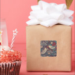 Adesivo Quadrado William Morris Strawberry Thief Square Sticker<br><div class="desc">William Morris Strawberry Thief Pattern Design. William Morris was an English textile designer, artist, writer, and socialist associated with the Pre-Raphaelite Brotherhood and British Arts and Crafts Movement. He founded a design firm in partnership with the artist Edward Burne-Jones, and the poet and artist Dante Gabriel Rossetti. This beautiful Art...</div>