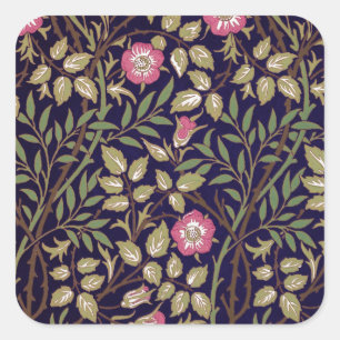 Adesivo Quadrado William Morris Sweet Briar Floral Art Nouveau