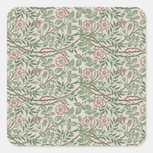 Adesivo Quadrado William Morris Sweetbriar Floral Art Nouveau