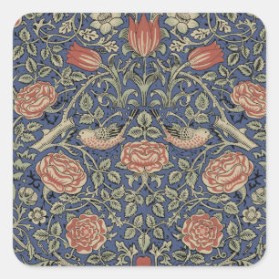 Adesivo Quadrado William Morris Tudor Rosa Wallpaper
