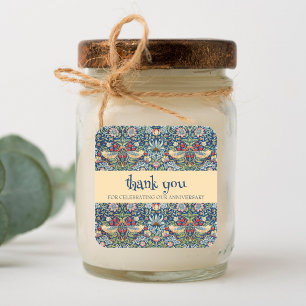 Adesivo Quadrado William Morris vintage ladrão de morangos