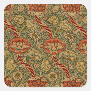 Adesivo Quadrado William Morris Wandle English Floral Damask Design