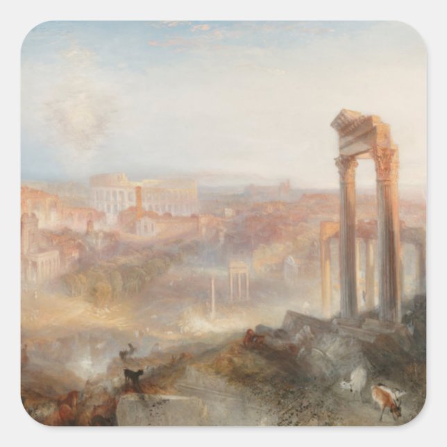 Adesivo Quadrado William Turner British - Modern Roma-Campo Vaccino (Frente)