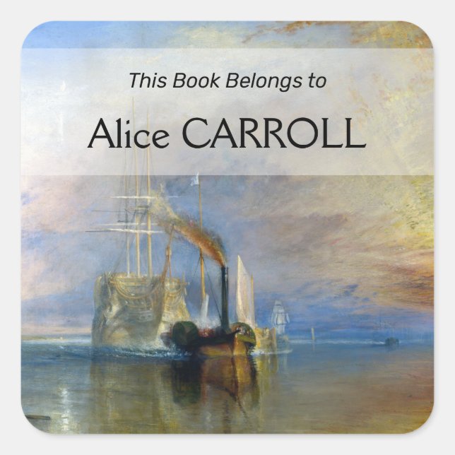 Adesivo Quadrado William Turner - O Temerário de Luta (Frente)