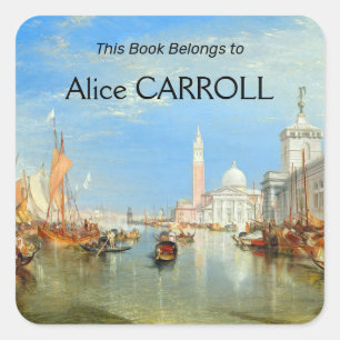 Adesivo Quadrado William Turner - Veneza, Dogana & San Giorgio