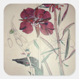 Adesivo Quadrado Willow Herb por Charles Mackintosh