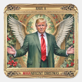 Adesivo Quadrado Winged Trump MAGA magnífico Luxo de Natal
