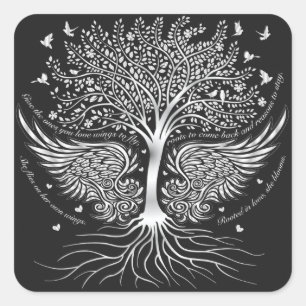 Adesivo Quadrado Wings To Fly Set of 20 Stickers