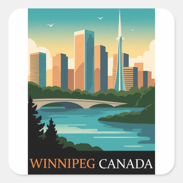Adesivo Quadrado Winnipeg Canadá (Frente)
