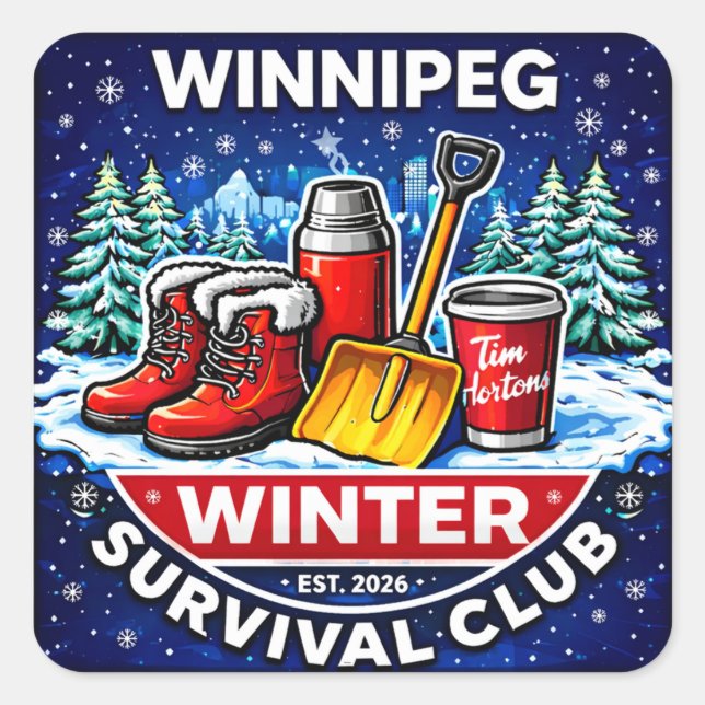 Adesivo Quadrado Winnipeg Winter Survival Club – Timmies (Frente)