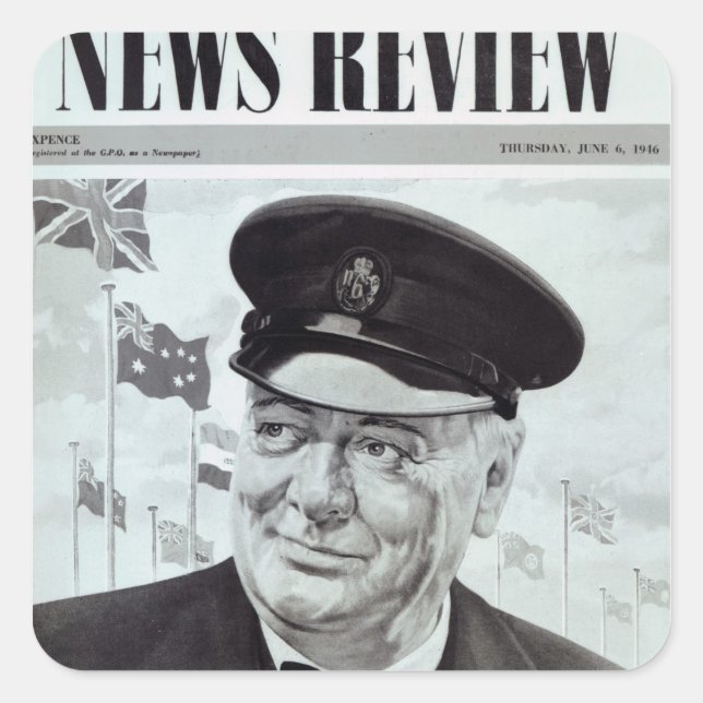 Adesivo Quadrado Winston Churchill (Frente)