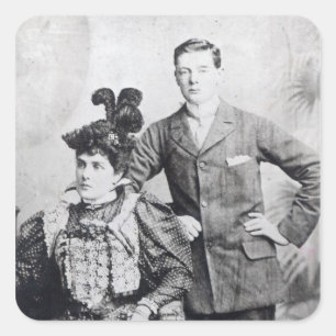 Adesivo Quadrado Winston Churchill com sua mãe 2