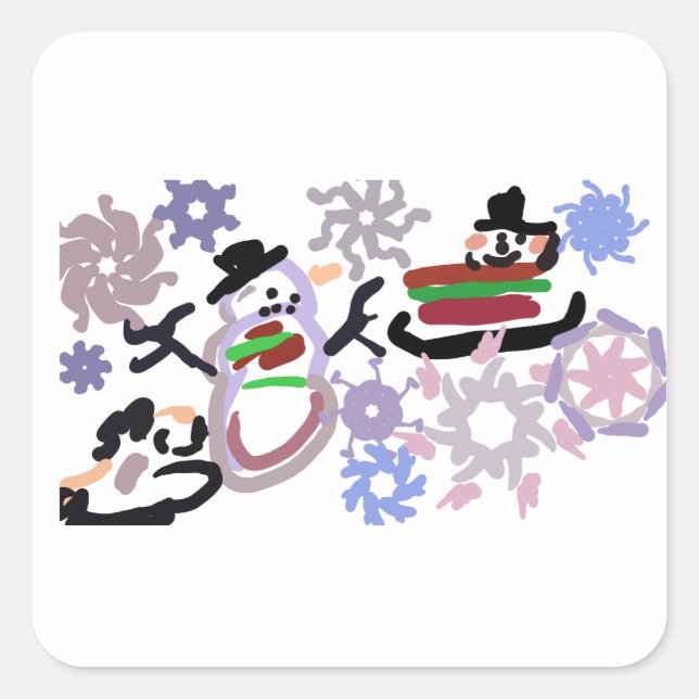 Adesivo Quadrado Winter play (Frente)