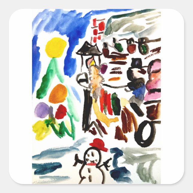 Adesivo Quadrado Winter set  (Frente)