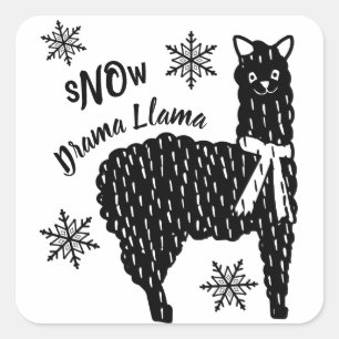 Adesivo Quadrado Winter Snow No Drama Llama