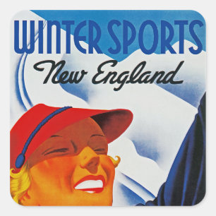 Adesivo Quadrado Winter Sports New England