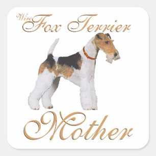 Adesivo Quadrado Wire Fox Terrier Dia das Mães