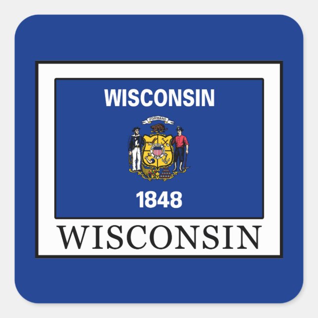 Adesivo Quadrado Wisconsin (Frente)