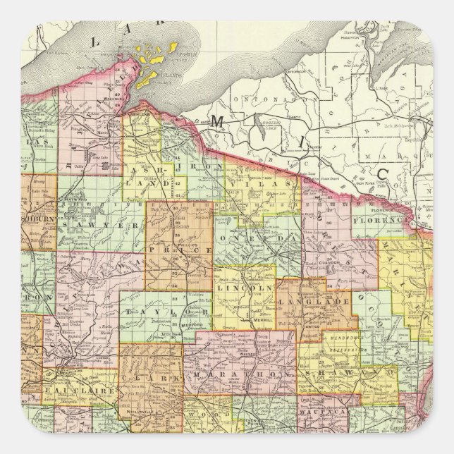 Adesivo Quadrado Wisconsin (Frente)