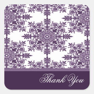 Adesivo Quadrado Wisteria Victorian Damask Obrigado Sticker