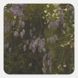 Adesivo Quadrado Wisterias in Bloom - Composição Floral