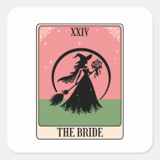 Adesivo Quadrado witch bride tarot mystical Bachelorette Party