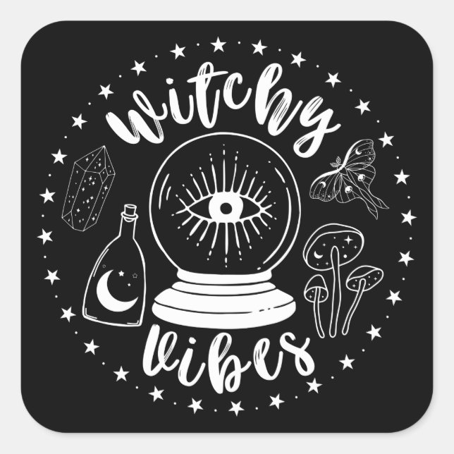 Adesivo Quadrado Witchy Vibes Sticker (Frente)