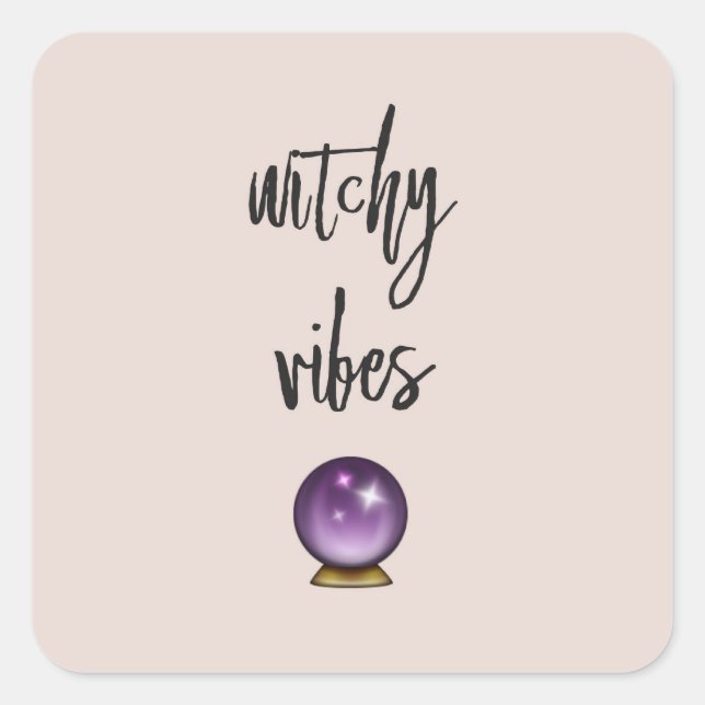Adesivo Quadrado Witchy Vibes Sticker Crystal Ball Emoji (Frente)