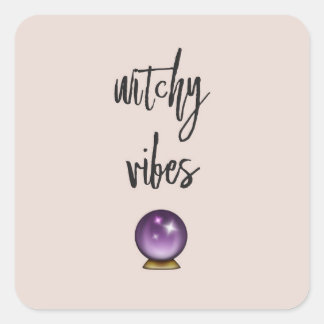 Adesivo Quadrado Witchy Vibes Sticker Crystal Ball Emoji