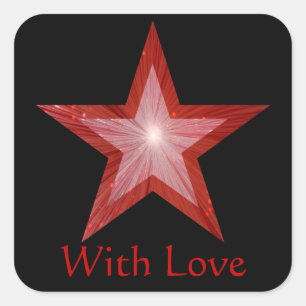 Adesivo quadrado 'With Love' da Estrela Vermelha p