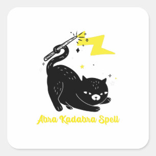 Adesivo Quadrado Wizard black cat - Abra Kadabra Spell