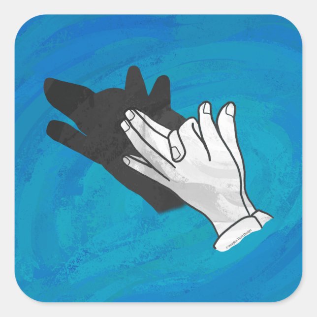 Adesivo Quadrado Wolf On Blue (Frente)