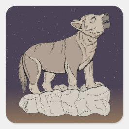 Adesivo Quadrado Wolf Pup Howling