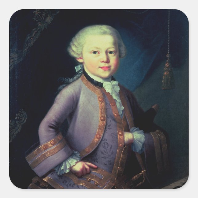 Adesivo Quadrado Wolfgang Amadeus Mozart , 1763 (Frente)