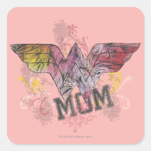Adesivo Quadrado Wonder Mom Mixed Media