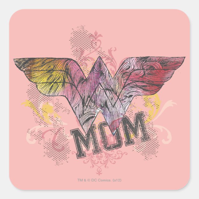 Adesivo Quadrado Wonder Mom Mixed Media (Frente)
