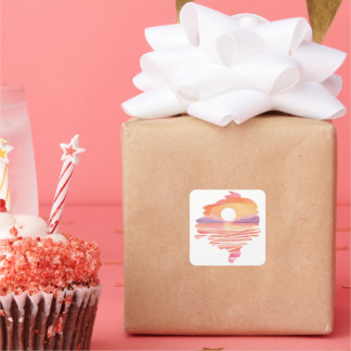 Adesivo Quadrado Wonderful Sunset