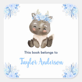 Adesivo Quadrado Wonderland Árctico, Moose Kids Bookplate