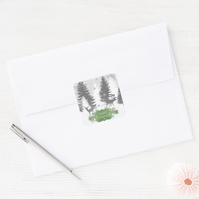 Adesivo Quadrado Wonderland Christmas Sticker - Verde (Envelope)