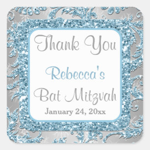Adesivo Quadrado Wonderland Damask Bat Mitzvah Sticker 4